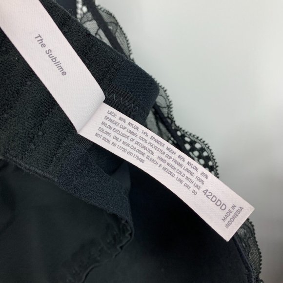 Auden Bra Womens 42DDD Black Sublime Lace Plunge Push-Up Underwire NWT - Picture 11 of 11